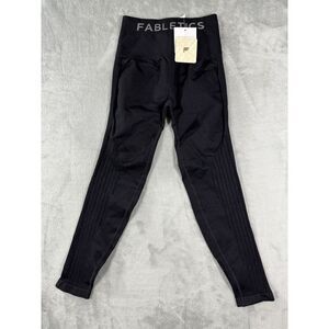 Fabletics Leggings Women's XS Black Sync High Waisted Perforated 7/8 NWT